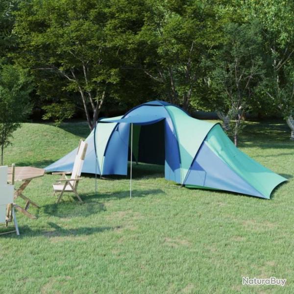 Tente de camping 6 personnes Bleu et vert 93184