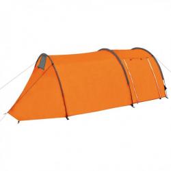Tente de camping 4 personnes Gris et orange 93182