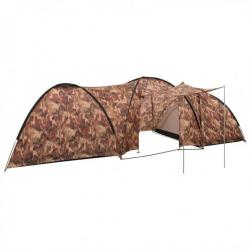 Tente igloo de camping 650x240x190 cm 8 personnes Camouflage 93052