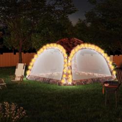 Tente de réception avec LED et 4 parois 3,6x3,6x2,3m Camouflage 93078