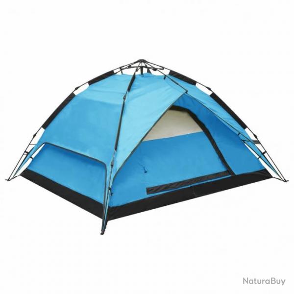 Tente de camping escamotable 2-3 personnes 240x210x140 cm Bleu 92218