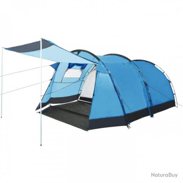 Tente de camping tunnel 4 personnes Bleu 92227