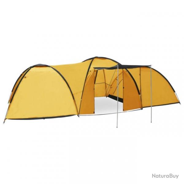 Tente igloo de camping 650x240x190 cm 8 personnes Jaune 92232