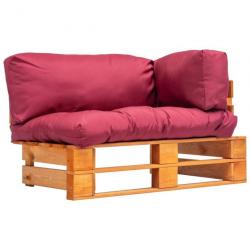 Canapé de jardin palette avec coussins rouge Pinède 277448
