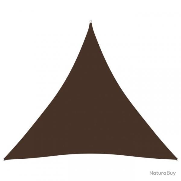 Voile de parasol Tissu Oxford triangulaire 3,6x3,6x3,6 m Marron 135831