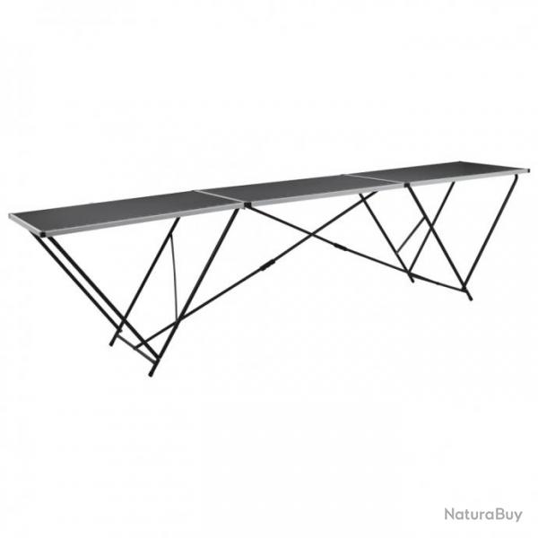 vidaXL Table  coller pliable MDF et aluminium 300 x 60 x 78 cm