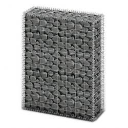 Panier de gabion avec couvercle Fil galvanisé 100 x 80 x 30 cm 141040