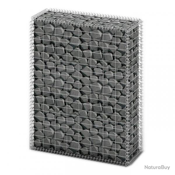 Panier de gabion avec couvercle Fil galvanis 100 x 80 x 30 cm 141040