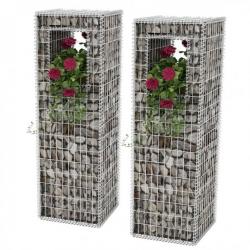 Jardinière/Poteau de panier de gabion 2 pcs Acier 50x50x160 cm 142542