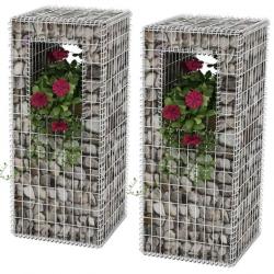 Jardinière/Poteau de panier gabion 2 pcs Acier 50x50x120 cm 142544