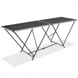 Table pliable de collage MDF et aluminium 200 x 60 x 78 cm
