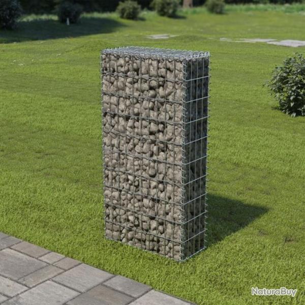 Mur en gabion avec couvercles Acier galvanis 50 x 20 x 100 cm 143576