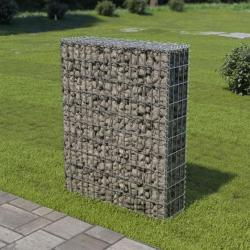 Mur à gabion avec couvercles Acier galvanisé 80x20x100 cm 143577