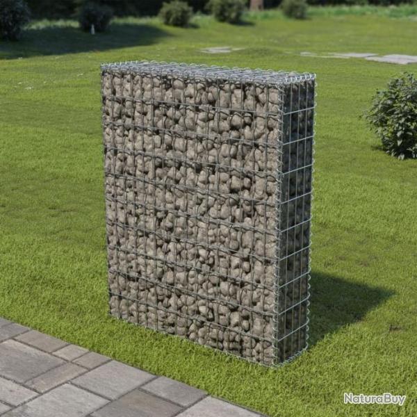 Mur  gabion avec couvercles Acier galvanis 80x20x100 cm 143577