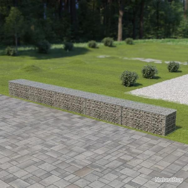 Mur  gabion avec couvercles Acier galvanis 600 x 50 x 50 cm 143581