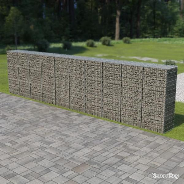 Mur  gabion avec couvercles Acier galvanis 600 x 50 x 150 cm 143582