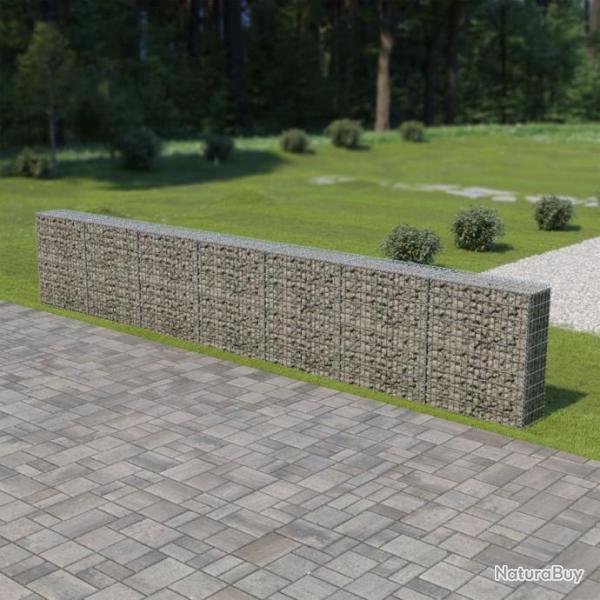 Mur cloture  gabion avec couvercles Acier galvanis 600 x 30 x 100 cm 143584