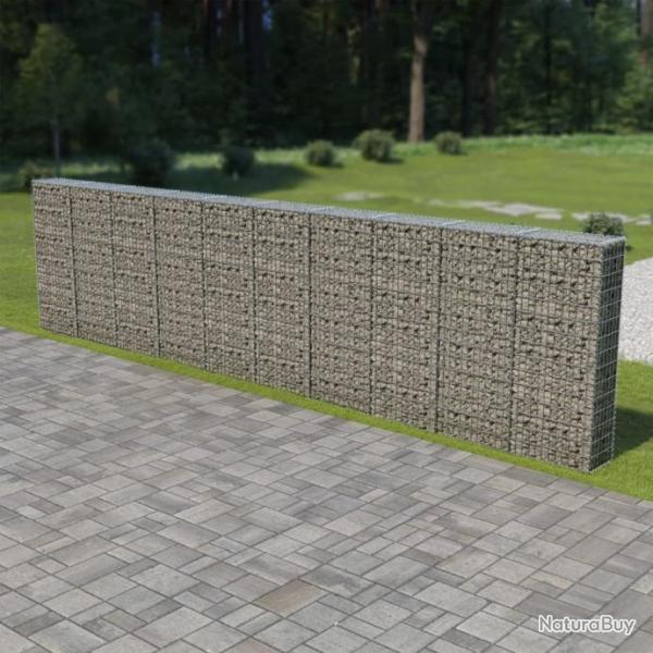 Mur  gabion avec couvercles Acier galvanis 600 x 30 x 150 cm 143585