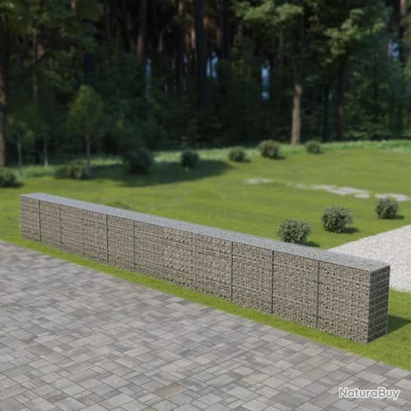 Mur  gabion avec couvercles Acier galvanis 900 x 50 x 100 cm 143588