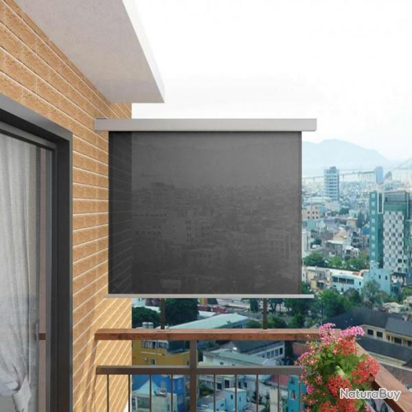 Auvent latral voile de balcon multifonctionnel 150 x 200 cm Gris 143716