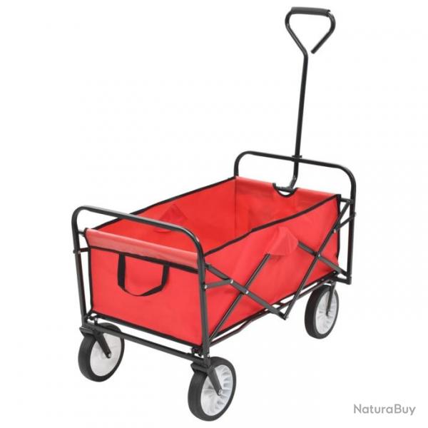 Chariot  main pliable Acier Rouge 143778