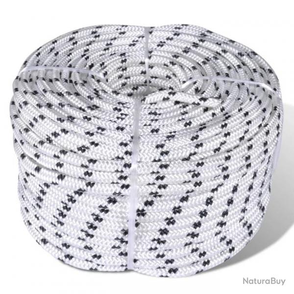 Corde de bateau tresse Polyester 6 mm 250 m Blanc 143789