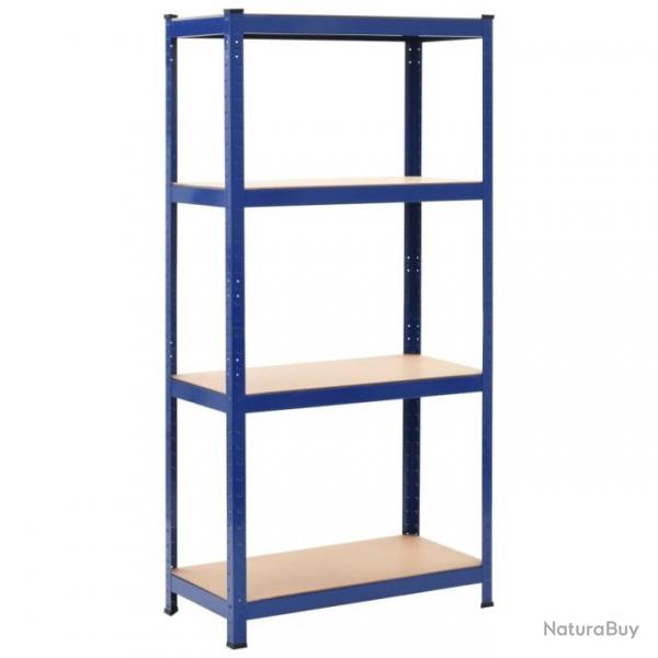 tagre de rangement Bleu 80x40x160 cm Acier et MDF 144273