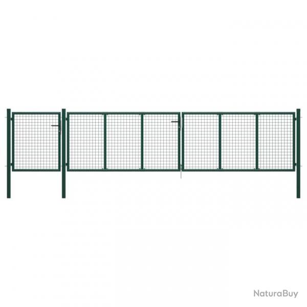 Portail de jardin Acier 500 x 75 cm Vert