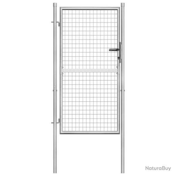 Porte de jardin Acier galvanis 105x200 cm Argent 144758