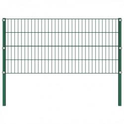 Panneau de clôture avec poteaux Fer 1,7 x 0,8 m Vert 144933