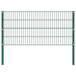 Panneau de clôture avec poteaux Fer 1,7 x 0,8 m Vert 144933