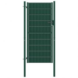 Portail de clôture PVC et acier 100x124 cm Vert 145229