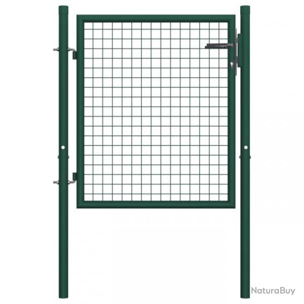 Portail de clture Acier 100x75 cm Vert 145732