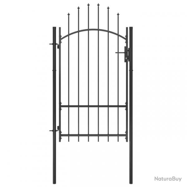 Portail de jardin Acier 1x2,2 m Noir 146320