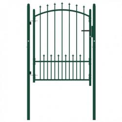 Portail de clôture avec pointes Acier 100x125 cm Vert 146394