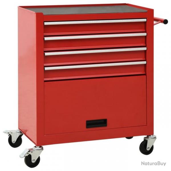 Chariot  outils avec 4 tiroirs Acier Rouge 147187