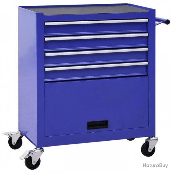 Chariot  outils avec 4 tiroirs Acier Bleu 147188