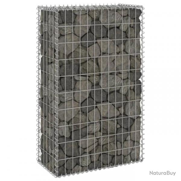 Mur en gabion avec couvercles Acier galvanis 60x30x100 cm