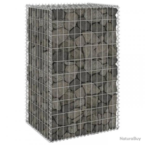 Mur en gabion avec couvercles Acier galvanis 60x50x100 cm 147812