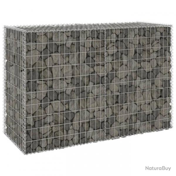 Mur en gabion avec couvercles Acier galvanis 150x60x100 cm 147814