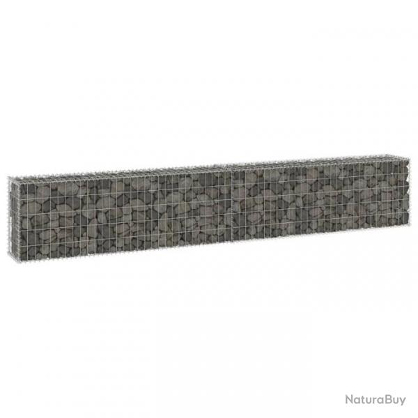 Mur en gabion avec couvercles Acier galvanis 300x30x50 cm 147820