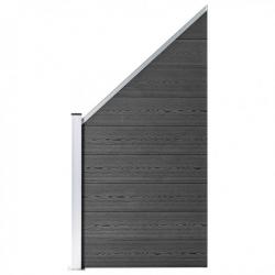 Panneau de clôture WPC 95x(105-180) cm Noir 148974