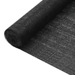 voile Filet brise-vue Noir 1x25 m PEHD 75 g/m² 149318