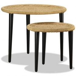 Table basse 2 pcs Jute naturelle 244218