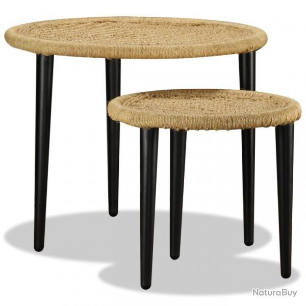 Table basse 2 pcs Jute naturelle 244218