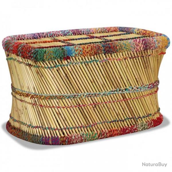 Table basse Bambou avec Dtails Chindi Multicolore 244215