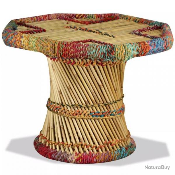 Table basse Bambou avec Dtails Chindi Multicolore 244214