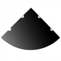 Étagère de coin avec supports chromés Verre Noir 45 x 45 cm 243857