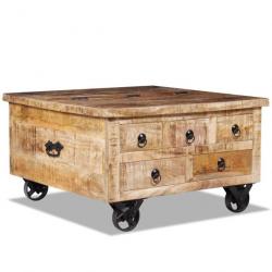 Table basse Bois de manguier brut 70 x 70 x 40 cm 243979