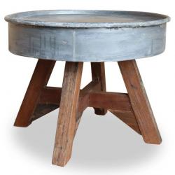 Table basse Bois de récupération massif 60 x 45 cm Argenté 244511